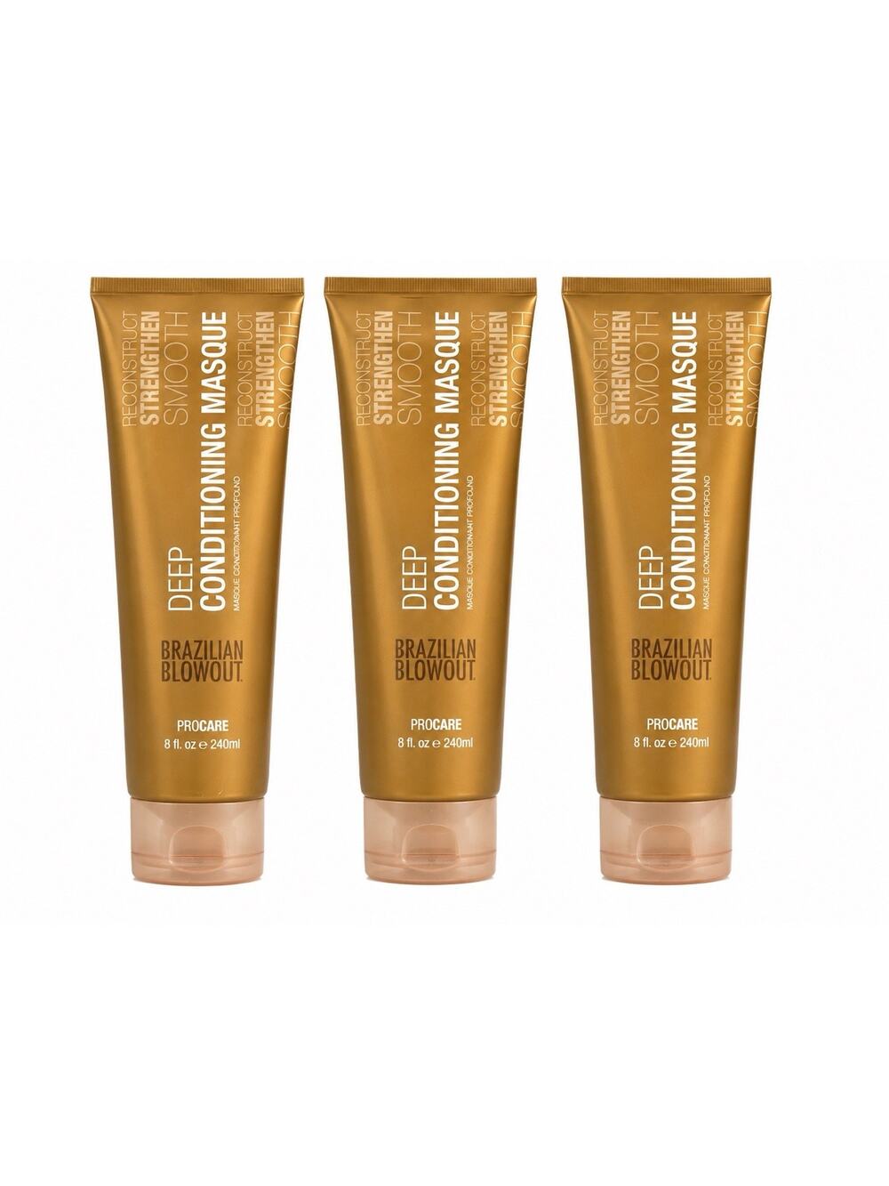 3 Pack Brazilian Blowout Deep Conditioning Masque 8 fl oz / 240 mL Each